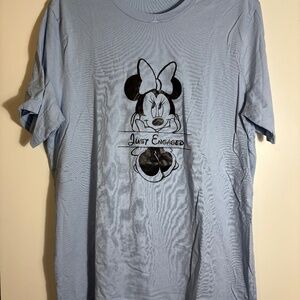 Bella‎ Canvas Disney Minnie Mouse “Just Engaged” Blue T-shirt Size XL